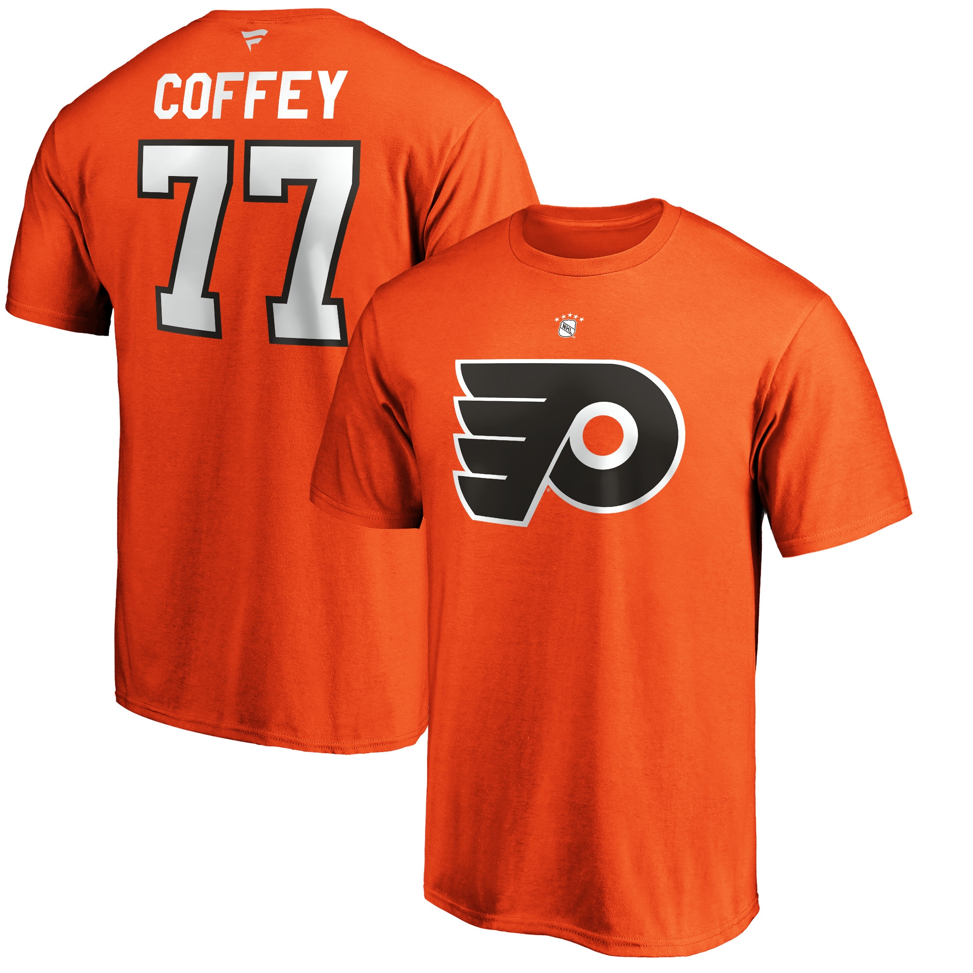 Men's Paul Coffey Orange Philadelphia Flyers Authentic Stack Retired Player Name \u0026 Number T-Shirt